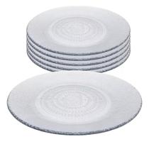 Jogo 6 Pratos Raso Vidro Transparente Acquamarine 22,4Cm Jogo 6 Pratos Raso Vidro Transparente Acquamarine 22,4Cm