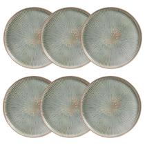 Jogo 6 Pratos Rasos Bio Evergreen 27,5cm Cerâmica Stoneware Porto Brasil Jogo 6 Pratos Rasos Bio Evergreen 27,5cm Cerâmica Stoneware Porto Brasil