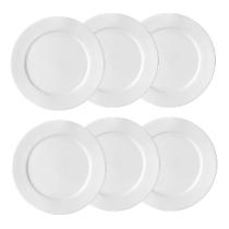 Jogo 6 pratos rasos branco para restaurantes bar hotel porcelana germer