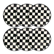 Jogo 6 Pratos Rasos Cerâmica Oxford Unni Damas 26 Cm: Quadriculado Jogo 6 Pratos Rasos Cerâmica Oxford Unni Damas 26 Cm: Quadriculado
