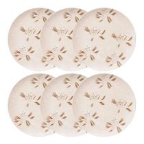 Jogo 6 Pratos Rasos Cerâmica Oxford Unni Orquídea 26 Cm: Floral Jogo 6 Pratos Rasos Cerâmica Oxford Unni Orquídea 26 Cm: Floral