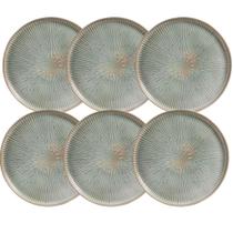 Jogo 6 Pratos Rasos Cerâmica Porto Brasil Verde 27,5cm Bio Evergreen Mesa Posta Stoneware Jogo 6 Pratos Rasos Cerâmica Porto Brasil Verde 27,5cm Bio Evergreen Mesa Posta Stoneware