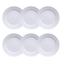 Jogo 6 Pratos Rasos Chevron Relevo Jantar Porcelana Germer Jogo 6 Pratos Rasos Chevron Relevo Jantar Porcelana Germer