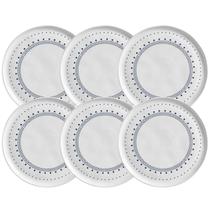 Jogo 6 Pratos Rasos de Jantar 27,5cm Cerâmica Stoneware Artesanal Porto Brasil Mesa Posta Bio Astral