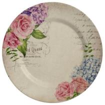 Jogo 6 Pratos Rasos Decoupage Flowers 28cm Alleanza