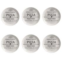 Jogo 6 Pratos Rasos Pizza Plate Alleanza Jogo 6 Pratos Rasos Pizza Plate Alleanza