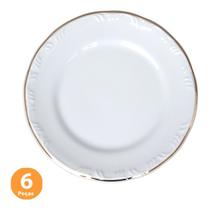 Jogo 6 Pratos Rasos Pomerode Filete Ouro Porcelana Schmidt Jogo 6 Pratos Rasos Pomerode Filete Ouro Porcelana Schmidt