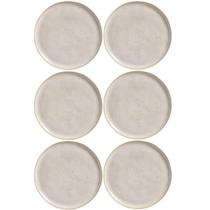 Jogo 6 Pratos Rasos Porto Brasil Cerâmica Off White 27cm Bio