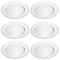 Jogo 6 Pratos Rasos Refeição Cristal Pearl Wolff 27cm 2671