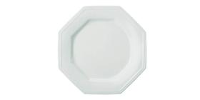 Jogo 6 Pratos Rasos Refeição Hexagonal Porcelana Resistente