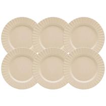 Jogo 6 Pratos Sobremesa 20cm Gerbera Lyor Bege Melamina Mesa Posta Bolo Servir Jogo 6 Pratos Sobremesa 20cm Gerbera Lyor Bege Melamina Mesa Posta Bolo Servir
