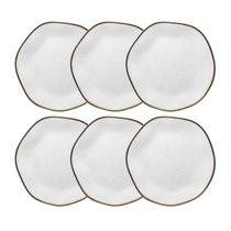 Jogo 6 Pratos Sobremesa 21,5cm Maresia Porcelana Oxford Jogo 6 Pratos Sobremesa 21,5cm Maresia Porcelana Oxford