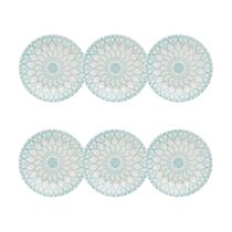 Jogo 6 Pratos Sobremesa Cerâmica 18cm Donna Mandala Oxford Jogo 6 Pratos Sobremesa Cerâmica 18cm Donna Mandala Oxford