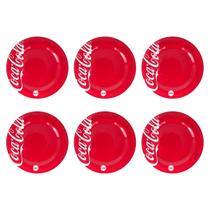 Jogo 6 Pratos Sobremesa Coca Cola De Melanina 20cm - VM Jogo 6 Pratos Sobremesa Coca Cola De Melanina 20cm - VM