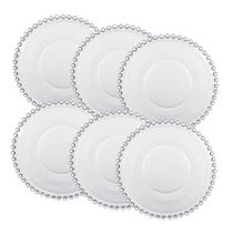 Jogo 6 Pratos Sobremesa Cristal Pearl Clear Wolff 19cm Jogo 6 Pratos Sobremesa Cristal Pearl Clear Wolff 19cm