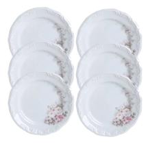 Jogo 6 Pratos Sobremesa Lanche Eterna Porcelana Schmidt