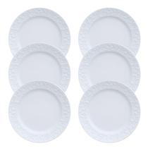 Jogo 6 Pratos Sobremesa Lanche Tassel Porcelana Germer