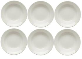 Jogo 6 Pratos Sobremesa Porcelana 18cm Donna Branco Bar Jogo 6 Pratos Sobremesa Porcelana 18cm Donna Branco Bar