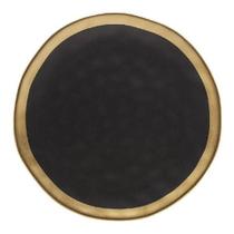 Jogo 6 Pratos Sobremesa Preto Dourado Dubai 21cm Wolff