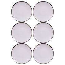 Jogo 6 Pratos Sobremesa Tramontina Canyon 19cm em Porcelana Decorada Cozinha Servir Tortas Doces Jogo 6 Pratos Sobremesa Tramontina Canyon 19cm em Porcelana Decorada Cozinha Servir Tortas Doces