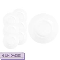 Jogo 6 Pratos Temperado Sobremesa Menu 19cm Restaurante