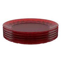 Jogo 6 Pratos Vermelhos Grandes 26cm Crippa Servir Mesa Posta Porções Aperitivos Jogo 6 Pratos Vermelhos Grandes 26cm Crippa Servir Mesa Posta Porções Aperitivos