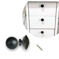 Jogo 6 Puxador Redondo Oriente, em Metal Resistente, para Móveis, Porta, Gaveta, Clássico Retrô