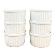 Jogo 6 Ramequim 100ml Forma canelada - Porcelana Branca