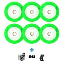 Jogo 6 Rodas Patins Inline Traxart Led 110mm/85A Freestyle