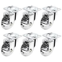 Jogo 6 Rodinhas 50mm Gel Chapa/base 4 Furos Rodízio