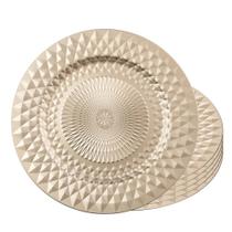 Jogo 6 Sousplat Redondo de Plástico para Mesa Dourado Wolff Roman 33cm Jogo 6 Sousplat Redondo de Plástico para Mesa Dourado Wolff Roman 33cm
