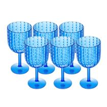 Jogo 6 Taça de Acrílico para Água Orquídea Azul 350ml Wolff Jogo 6 Taça de Acrílico para Água Orquídea Azul 350ml Wolff