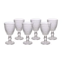 Jogo 6 Taça De Vidro Água Suco Bico Abacaxi Diamond Transparente 320ml