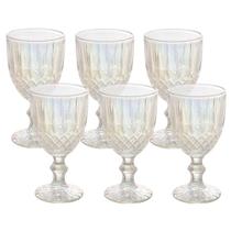 Jogo 6 Taça de Vidro Furta Cor Greek Rainbow para Água Transparente 345ml Wolff