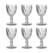 Jogo 6 Taça Diamante Copo Vidro Transparente Bico De Jaca 330ml Jogo 6 Taça Diamante Copo Vidro Transparente Bico De Jaca 330ml
