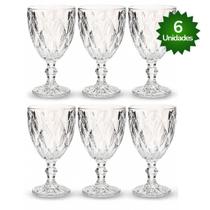 Jogo 6 Taça Diamante Copo Vidro Transparente Bico De Jaca 330ml Jogo 6 Taça Diamante Copo Vidro Transparente Bico De Jaca 330ml