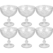 Jogo 6 Taça Diamante em Acrílico para Sobremesa 380 ml Resistente Trabalhada Hotel Sorveteria Jogo 6 Taça Diamante em Acrílico para Sobremesa 380 ml Resistente Trabalhada Hotel Sorveteria