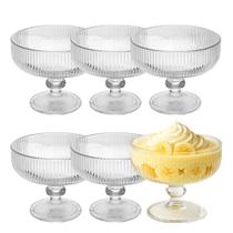 Jogo 6 Taça para Sobremesa de Cristal Lines Canelada Wolff 300ml Jogo 6 Taça para Sobremesa de Cristal Lines Canelada Wolff 300ml