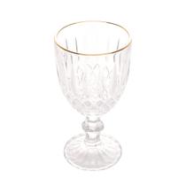 Jogo 6 taças 345ml para água de vidro com fio ouro Greek Bon Gourmet - 35692
