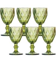 Jogo 6 Taças 350ml De Vidro Diamond Verde Jogo 6 Taças 350ml De Vidro Diamond Verde