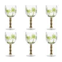 Jogo 6 taças 450ml para água ou suco de acrílico Palm Tree Bon Gourmet - 10938