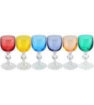 Jogo 6 Tacas 50ml Para Licor Claudia Em Cristal Ecologico 10cm Colorido Jogo 6 Tacas 50ml Para Licor Claudia Em Cristal Ecologico 10cm Colorido