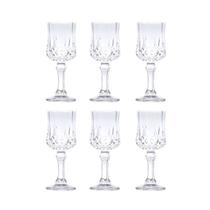 Jogo 6 taças 60ml para licor de vidro transparente Diamante Lyor - L6551