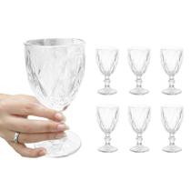 Jogo 6 Taças Água Suco Vinho De Vidro 260ml Diamond Transparente Resistente Jogo 6 Taças Água Suco Vinho De Vidro 260ml Diamond Transparente Resistente