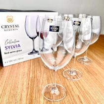 Jogo 6 Taças Bohemia Vinho Tinto Cristal 580ml Sylvia