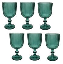 Jogo 6 Taças Cameratta em Vidro 365ml Verde L'Hermitage