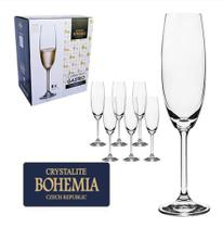 Jogo 6 Taças Champagne Cristal Titanium Gastro 220ml Bohemia