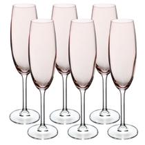 Jogo 6 Taças Champanhe 220ml Rosa Millennial