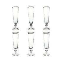 Jogo 6 taças champanhe bella cristal planatinum 205ml fullfit Jogo 6 taças champanhe bella cristal planatinum 205ml fullfit