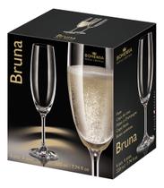 JOGO 6 TAÇAS CHAMPANHE BOHEMIA BRUNA CRISTAL 220ml 23x6x6cm TRANSPARENTE